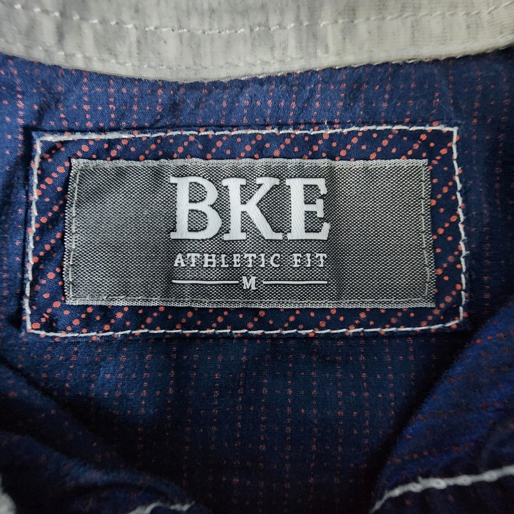 BKE Buckle Slim Fit Pearl Snap‎ Western Shirt Blue/Red Dots Men's Size Medium - Picture 5 of 8